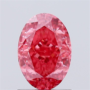 Picture of Lab Created Diamond 1.16 Carats, Oval with  Cut, Fancy Vivid Pink Color, VS2 Clarity and Certified by IGI