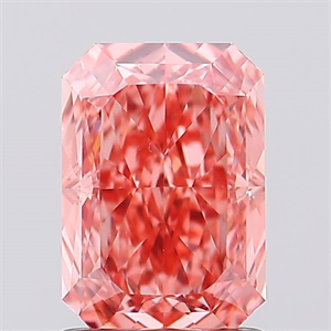Picture of Lab Created Diamond 1.56 Carats, Radiant with  Cut, Fancy Vivid Pink Color, VS1 Clarity and Certified by IGI