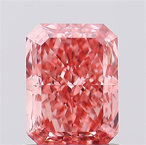 Picture of Lab Created Diamond 1.09 Carats, Radiant with  Cut, Fancy Vivid Pink Color, VS1 Clarity and Certified by IGI