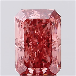 Picture of Lab Created Diamond 2.55 Carats, Radiant with  Cut, Fancy Vivid Pink Color, VS1 Clarity and Certified by IGI