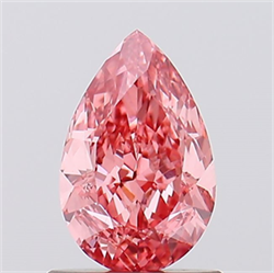 Picture of Lab Created Diamond 1.01 Carats, Pear with  Cut, Fancy Vivid Pink Color, VS2 Clarity and Certified by IGI