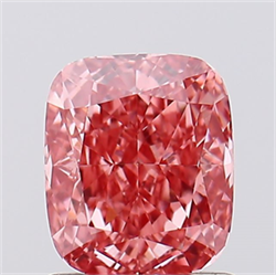 Picture of Lab Created Diamond 1.01 Carats, Cushion with  Cut, Fancy Vivid Pink Color, VS1 Clarity and Certified by IGI