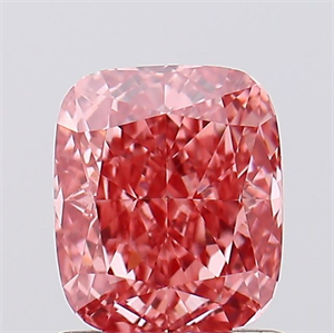 Picture of Lab Created Diamond 1.01 Carats, Cushion with  Cut, Fancy Vivid Pink Color, VS1 Clarity and Certified by IGI