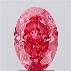 Picture of Lab Created Diamond 2.07 Carats, Oval with  Cut, Fancy Vivid Pink Color, VS1 Clarity and Certified by IGI