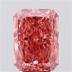 Picture of Lab Created Diamond 6.47 Carats, Radiant with  Cut, Fancy Vivid Pink Color, VS1 Clarity and Certified by IGI