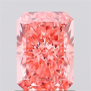 Picture of Lab Created Diamond 1.11 Carats, Radiant with  Cut, Fancy Vivid Pink Color, VVS2 Clarity and Certified by IGI
