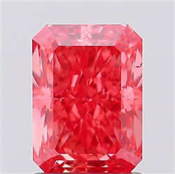Picture of Lab Created Diamond 1.60 Carats, Radiant with  Cut, Fancy Vivid Pink Color, VS2 Clarity and Certified by IGI