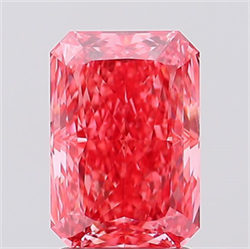 Picture of Lab Created Diamond 2.55 Carats, Radiant with  Cut, Fancy Vivid Pink Color, VS1 Clarity and Certified by IGI