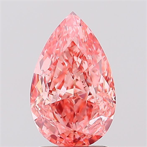 Picture of Lab Created Diamond 2.15 Carats, Pear with  Cut, Fancy Vivid Pink Color, VS2 Clarity and Certified by IGI