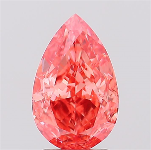 Picture of Lab Created Diamond 2.70 Carats, Pear with  Cut, Fancy Vivid Pink Color, VS2 Clarity and Certified by IGI