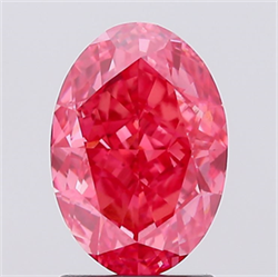 Picture of Lab Created Diamond 2.15 Carats, Oval with  Cut, Fancy Vivid Pink Color, VVS2 Clarity and Certified by IGI