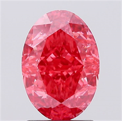 Picture of Lab Created Diamond 2.19 Carats, Oval with  Cut, Fancy Vivid Pink Color, VS2 Clarity and Certified by IGI
