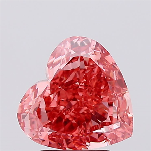 Picture of Lab Created Diamond 3.01 Carats, Heart with  Cut, Fancy Vivid Pink Color, VS2 Clarity and Certified by IGI