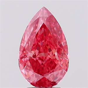Picture of Lab Created Diamond 3.61 Carats, Pear with  Cut, Fancy Vivid Pink Color, VVS2 Clarity and Certified by IGI