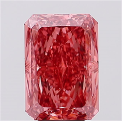 Picture of Lab Created Diamond 6.08 Carats, Radiant with  Cut, Fancy Vivid Pink Color, VS1 Clarity and Certified by IGI
