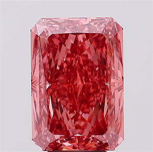 Picture of Lab Created Diamond 6.08 Carats, Radiant with  Cut, Fancy Vivid Pink Color, VS1 Clarity and Certified by IGI