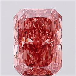 Picture of Lab Created Diamond 8.18 Carats, Radiant with  Cut, Fancy Vivid Pink Color, VS1 Clarity and Certified by IGI