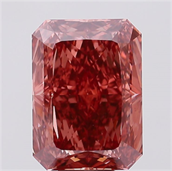 Picture of Lab Created Diamond 10.40 Carats, Radiant with  Cut, Fancy Vivid Pink Color, VS1 Clarity and Certified by IGI