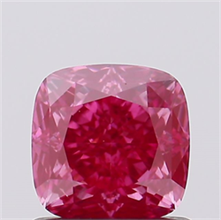 Picture of Lab Created Diamond 1.00 Carats, SQUARE CUSHION with  Cut, Fancy Vivid Pink Color, VS2 Clarity and Certified by IGI