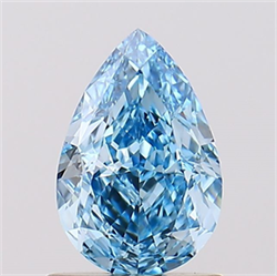 Picture of Lab Created Diamond 1.04 Carats, Pear with  Cut, Fancy Vivid Blue Color, VVS2 Clarity and Certified by IGI