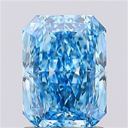 Foto Del inventario de diamantes de laboratorio, 1.53 quilates, Radiante , Color Fancy Vivid Blue, claridad VVS2 y certificado IGI de