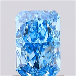 Picture of Lab Created Diamond 1.01 Carats, Radiant with  Cut, Fancy Vivid Blue Color, VS1 Clarity and Certified by IGI