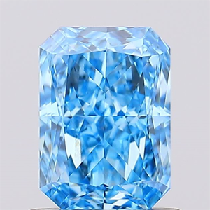 Picture of Lab Created Diamond 1.06 Carats, Radiant with  Cut, Fancy Vivid Blue Color, VS1 Clarity and Certified by IGI