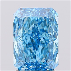 Picture of Lab Created Diamond 2.04 Carats, Radiant with  Cut, Fancy Vivid Blue Color, VS2 Clarity and Certified by IGI