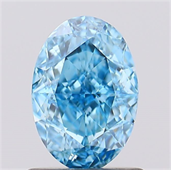 Picture of Lab Created Diamond 1.02 Carats, Oval with  Cut, Fancy Vivid Blue Color, VS2 Clarity and Certified by IGI