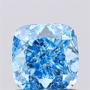 Picture of Lab Created Diamond 1.08 Carats, SQUARE CUSHION with  Cut, Fancy Vivid Blue Color, VVS2 Clarity and Certified by IGI