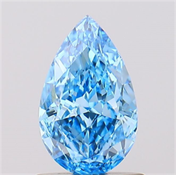 Picture of Lab Created Diamond 1.06 Carats, Pear with  Cut, Fancy Vivid Blue Color, VS1 Clarity and Certified by IGI
