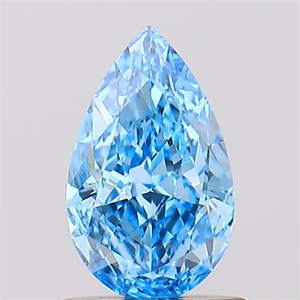 Picture of Lab Created Diamond 1.06 Carats, Pear with  Cut, Fancy Vivid Blue Color, VS1 Clarity and Certified by IGI