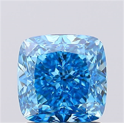 Picture of Lab Created Diamond 1.63 Carats, SQUARE CUSHION with  Cut, Fancy Vivid Blue Color, VVS2 Clarity and Certified by IGI
