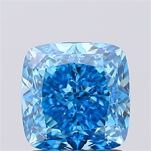 Picture of Lab Created Diamond 1.63 Carats, SQUARE CUSHION with  Cut, Fancy Vivid Blue Color, VVS2 Clarity and Certified by IGI
