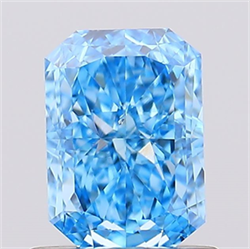 Picture of Lab Created Diamond 1.00 Carats, Radiant with  Cut, Fancy Vivid Blue Color, VS2 Clarity and Certified by IGI