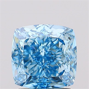 Picture of Lab Created Diamond 1.64 Carats, SQUARE CUSHION with  Cut, Fancy Vivid Blue Color, VS1 Clarity and Certified by IGI