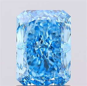 Picture of Lab Created Diamond 1.53 Carats, Radiant with  Cut, Fancy Vivid Blue Color, VS1 Clarity and Certified by IGI