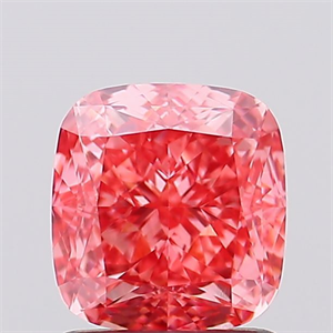 Picture of Lab Created Diamond 1.57 Carats, SQUARE CUSHION with  Cut, Fancy Vivid Pink Color, VVS2 Clarity and Certified by IGI