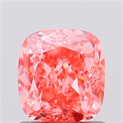 Picture of Lab Created Diamond 1.12 Carats, SQUARE CUSHION with  Cut, Fancy Vivid Pink Color, VS1 Clarity and Certified by IGI