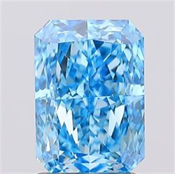 Picture of Lab Created Diamond 2.01 Carats, Radiant with  Cut, Fancy Vivid Blue Color, VS1 Clarity and Certified by IGI