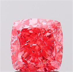 Picture of Lab Created Diamond 1.51 Carats, SQUARE CUSHION with  Cut, Fancy Vivid Pink Color, VS2 Clarity and Certified by IGI