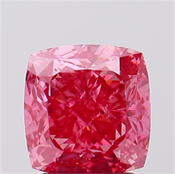 Picture of Lab Created Diamond 2.09 Carats, SQUARE CUSHION with  Cut, Fancy Vivid Pink Color, VS2 Clarity and Certified by IGI