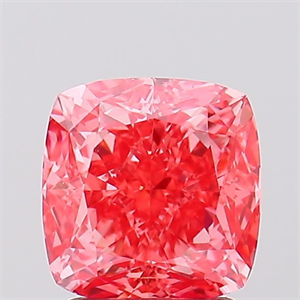 Picture of Lab Created Diamond 2.21 Carats, SQUARE CUSHION with  Cut, Fancy Vivid Pink Color, VVS2 Clarity and Certified by IGI