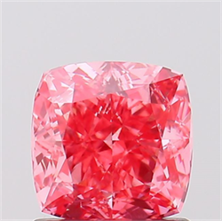 Picture of Lab Created Diamond 1.08 Carats, SQUARE CUSHION with  Cut, Fancy Vivid Pink Color, VS1 Clarity and Certified by IGI