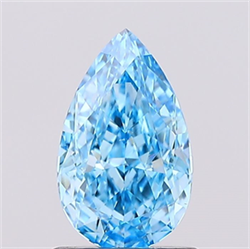 Picture of Lab Created Diamond 1.01 Carats, Pear with  Cut, Fancy Vivid Blue Color, VVS2 Clarity and Certified by IGI