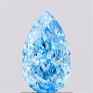 Picture of Lab Created Diamond 1.01 Carats, Pear with  Cut, Fancy Vivid Blue Color, VVS2 Clarity and Certified by IGI