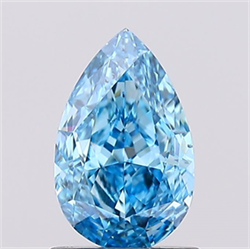 Picture of Lab Created Diamond 1.03 Carats, Pear with  Cut, Fancy Vivid Blue Color, VS1 Clarity and Certified by IGI