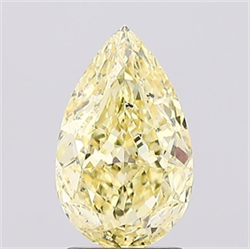 Picture of Lab Created Diamond 2.01 Carats, Pear with  Cut, Fancy Intense Yellow Color, SI1 Clarity and Certified by IGI