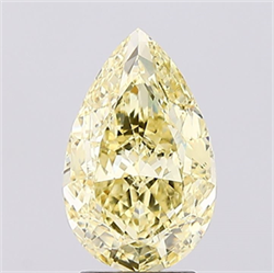 Picture of Lab Created Diamond 2.56 Carats, Pear with  Cut, Fancy Intense Yellow Color, VVS2 Clarity and Certified by IGI