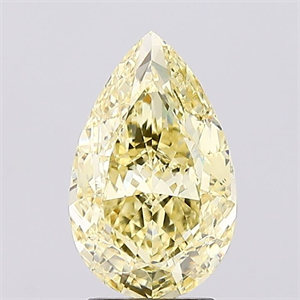 Picture of Lab Created Diamond 2.56 Carats, Pear with  Cut, Fancy Intense Yellow Color, VVS2 Clarity and Certified by IGI